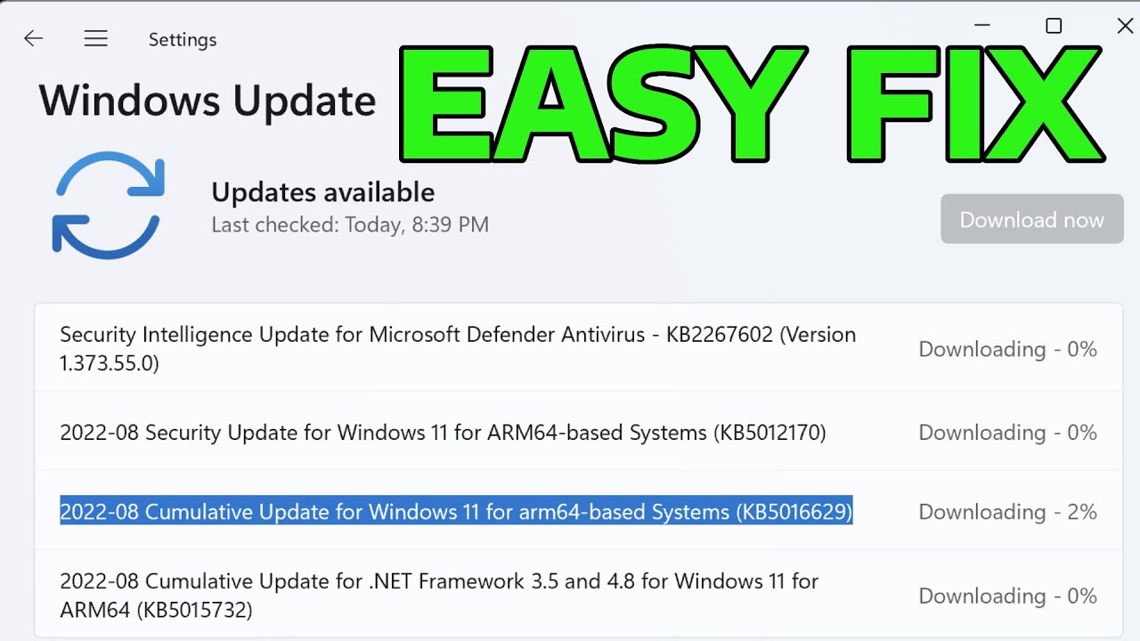 How To Fix Update KB5016629 Not Installing in Windows - YouTube
