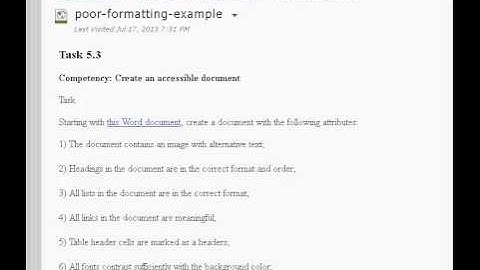 2013-07-17: Example of JAWS reading improperly formatted web page