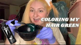 COLORING MY HAIR GREEN || Arctic Fox Phantom Green( brad mondo don’t come for me)