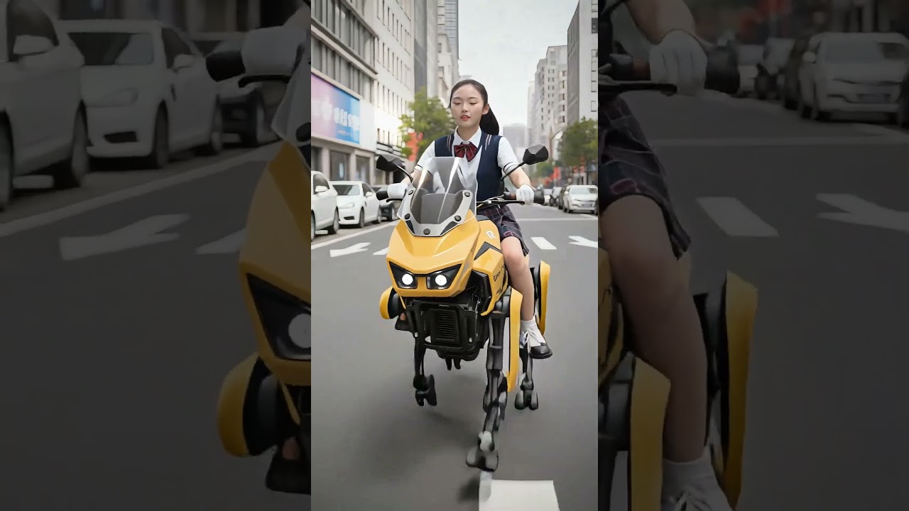 🤖🏫 Mechanical Dog Ride Gone Wrong? Student's Wild School Commute!