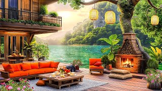 Relaxing Spring Morning at Cozy Coffee Shop Ambience with Smooth Jazz Instrumental Music for Study
