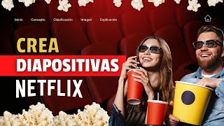 Cómo hacer DIAPOSITIVAS ESTILO NETFLIX  I Tutorial en Canva y Plantilla Gratis