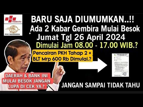 BARU SAJA DIUMUMKAN KABAR GEMBIRA BESOK JUMAT TGL 26 APRIL 2024 YG BELUM CAIR BLT MRP SIMAK