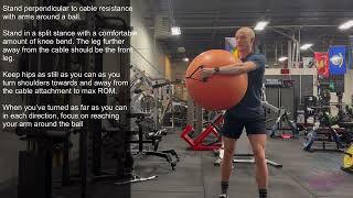 Split Stance Cable Rotation with Physioball