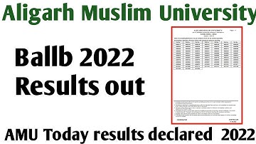 AMU Ballb Hons results out 2022 AMU today entrance result out 2022 AMU results 2022