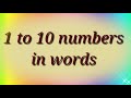 1 to 10 english numbers  numbers  1 to 10  one two  english numbers