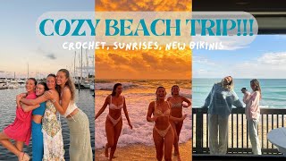 VLOG: cozy beach cottage girls trip (crochet, sunrises, and new bikinis)