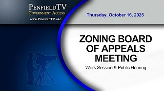Zoning Board of Appeals Meeting | 10/16/2025 | Work Session & Hearing