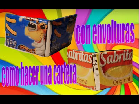 Como hacer una cartera con envolturas de chetos - YouTube