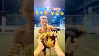 Balloons Pop vs Fruits Smash Challenge | Muay Thai Combo Kid 🎈💥#PopVsSmashChallenge #muaythaicombo screenshot 1