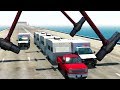 CARAVAN POLICE CHASE THROUGH GIANT SLEDGEHAMMERS - BeamNG Drive Police Chase