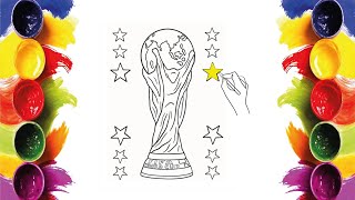 FIFA World Cup Trophy Coloring Football Coloring Page with Crayons Mini Artists World