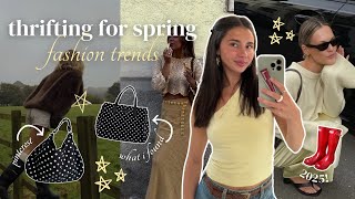 THRIFTING FOR SPRING FASHION TRENDS! (boho chic, western style, butter yellow + more!) 🍒✰
