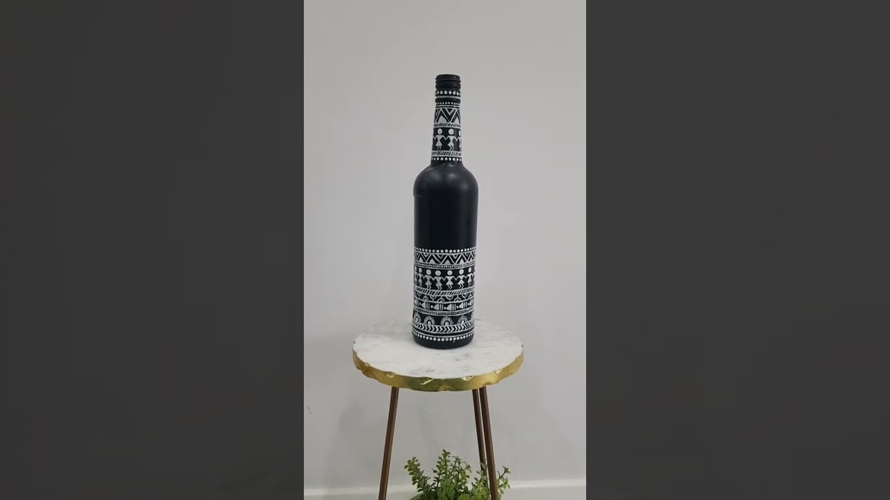 Warli Art On Bottle 