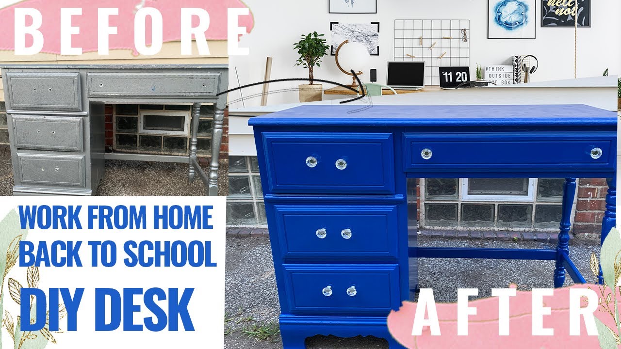 DIY DESK MAKEOVER BEFORE & AFTER BACK TO TO SCHOOL + WORK FROM HOME
