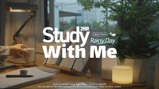 2-HOUR STUDY WITH ME on a Rainy Day ☔ | 🎹Calm Piano, Rain Sounds🌧️ | Pomodoro technique 50-10 screenshot 5