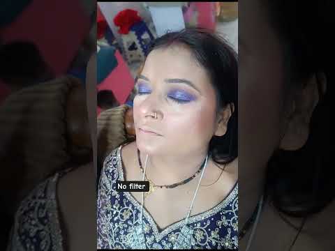 purple smokey glitter 💜 eyes with party makeup #ytshorts #ytstudio #cutcreasemakeupstudio #sbs