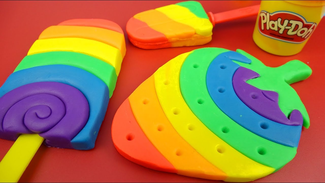 Making 3 Rainbow Ice Cream 1 Strawberry and 2 Popsicles With Mighty Toys YouTube