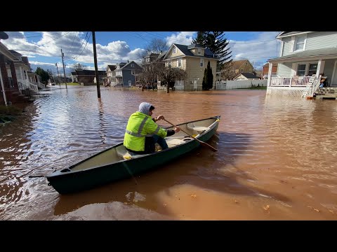 Winter storm triggers flooding in areas of Manville, N.J.