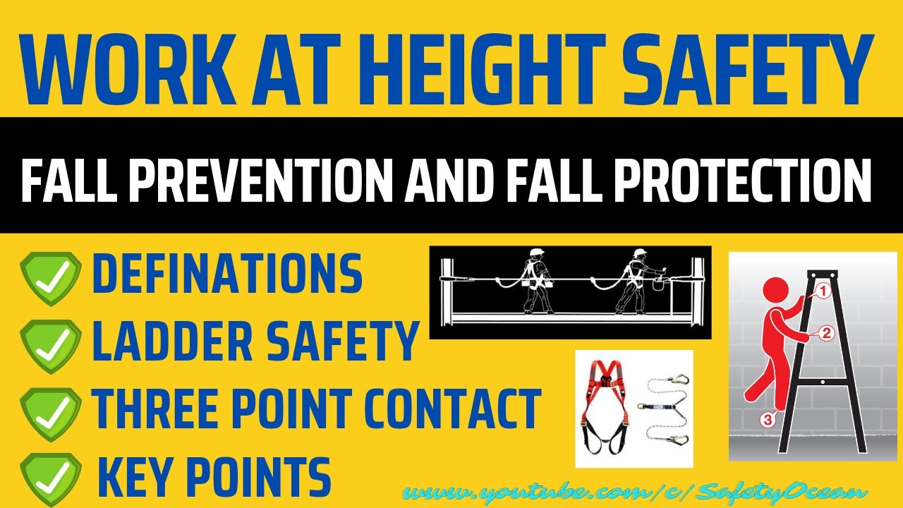 Work at height in Hindi I Fall Prevention & Fall Protection I Ladder ...