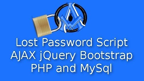 Lost Password Script AJAX jQuery Bootstrap PHP and MySql