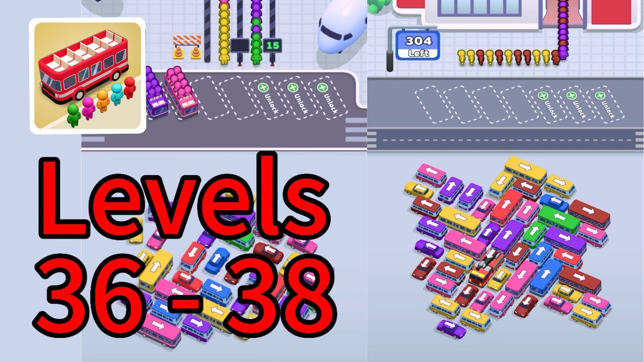 Bus Escape - Traffic Jam - Parking Puzzle - Gameplay Walkthrough Levels 36 - 38 ( iOS, Android )