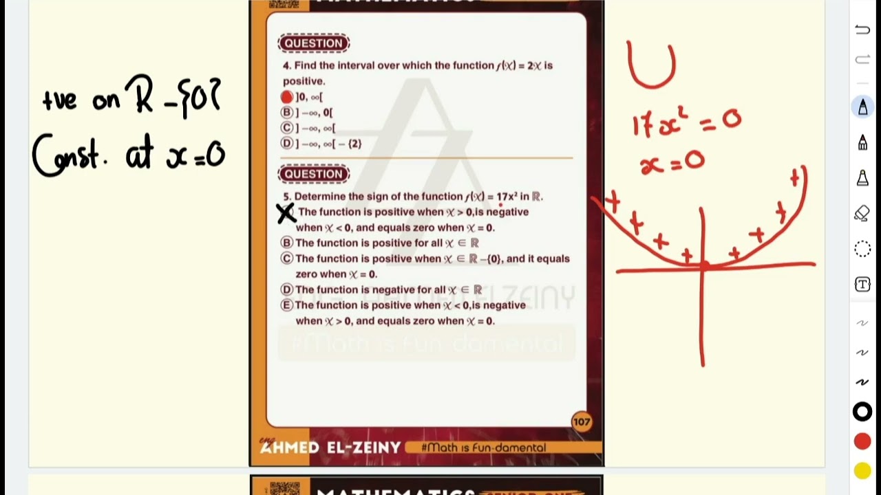 حل واجب درس senior 1 | Algebra | Sign of function 