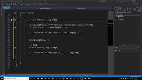 Learning C#   Main and command line arguments   Visual Studio 2017