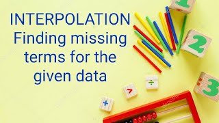 INTERPOLATION// Finding missing terms of the data // degree 6th sem