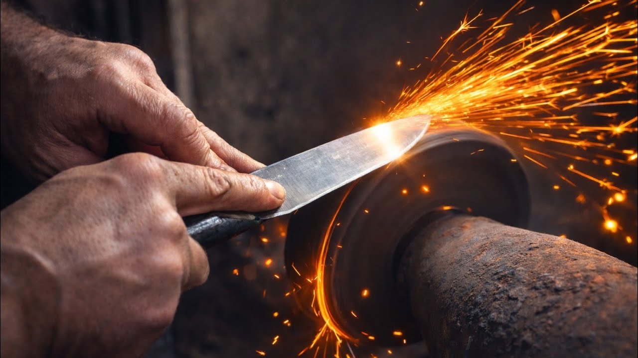 Making a Razor Sharp Bowie Knife from a Rusted Leaf Spring