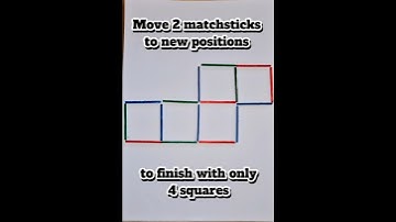 Matchstick puzzle with solution - 4 squares from 5 #braintest #matchstickpuzzle #logicpuzzle #puzzle