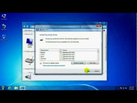 How to add a network printer using Windows 7