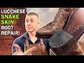 Repairing Lucchese Snake Skin Cow Boy Boots!