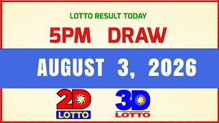 Lotto Result Today 5pm Draw August 3, 2026 PCSO Swertres Ez2