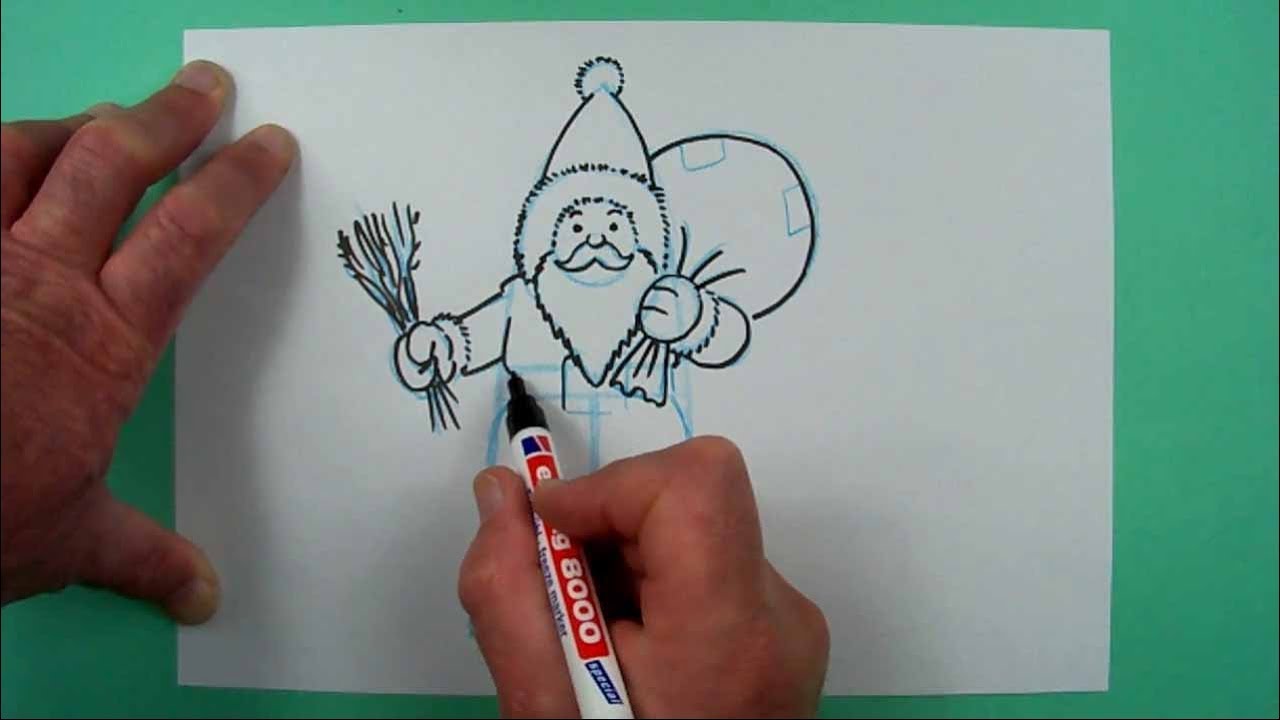 Ein Weihnachtsmann, den jeder zeichnen kann. - YouTube