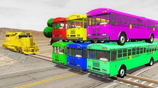 TRANSPORTING PIXAR CARS & FRUITS WITH COLORED & JOHN DEERE vs CLAAS vs TRACTORS  BeamNG.drive #983