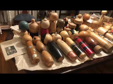 Collection Of Japanese Wooden Sosaku Kokeshi Dolls: Www.PopTz.com