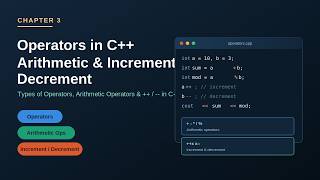 Class 10 - Lecture 17 : Operators in C++, Arithmetic Operators and Increment & Decrement Operators