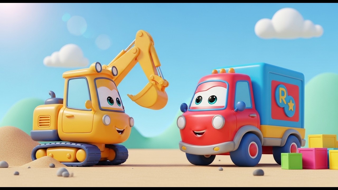 Toy Truck Excavator Big Challenge with Delivery Toy Truck – Who Is Powerful