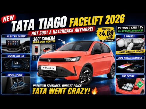 ALL NEW 2026 TATA TIAGO FACELIFT LAUNCHED  AT ₹4.69 LAKH‼️