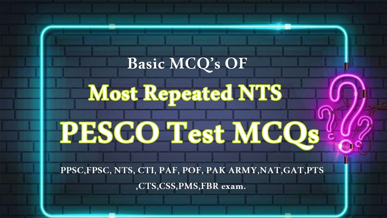 PESCO TEST I PESCO NTS Test MCQs with Answer for Electrical/Electronic Engineering Job in Pakistan