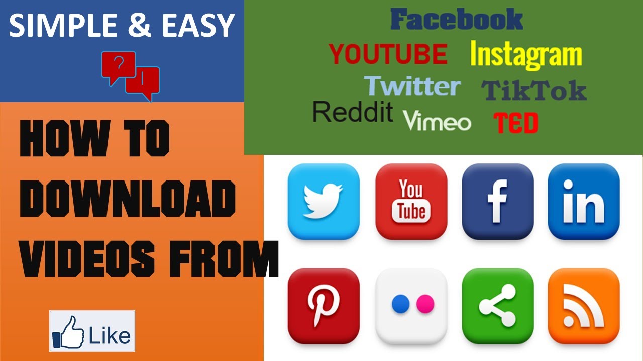 How To Download YouTube, Facebook, Twitter, TikTok, Instagram, Vimeo, TED, Reddit  Videos Easily !! - YouTube