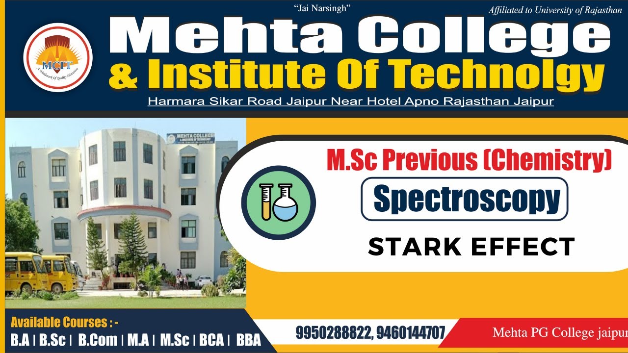 MSC PRE CHEMISTRY- PAPER - SPECTROSCOPY - STARK EFFECT