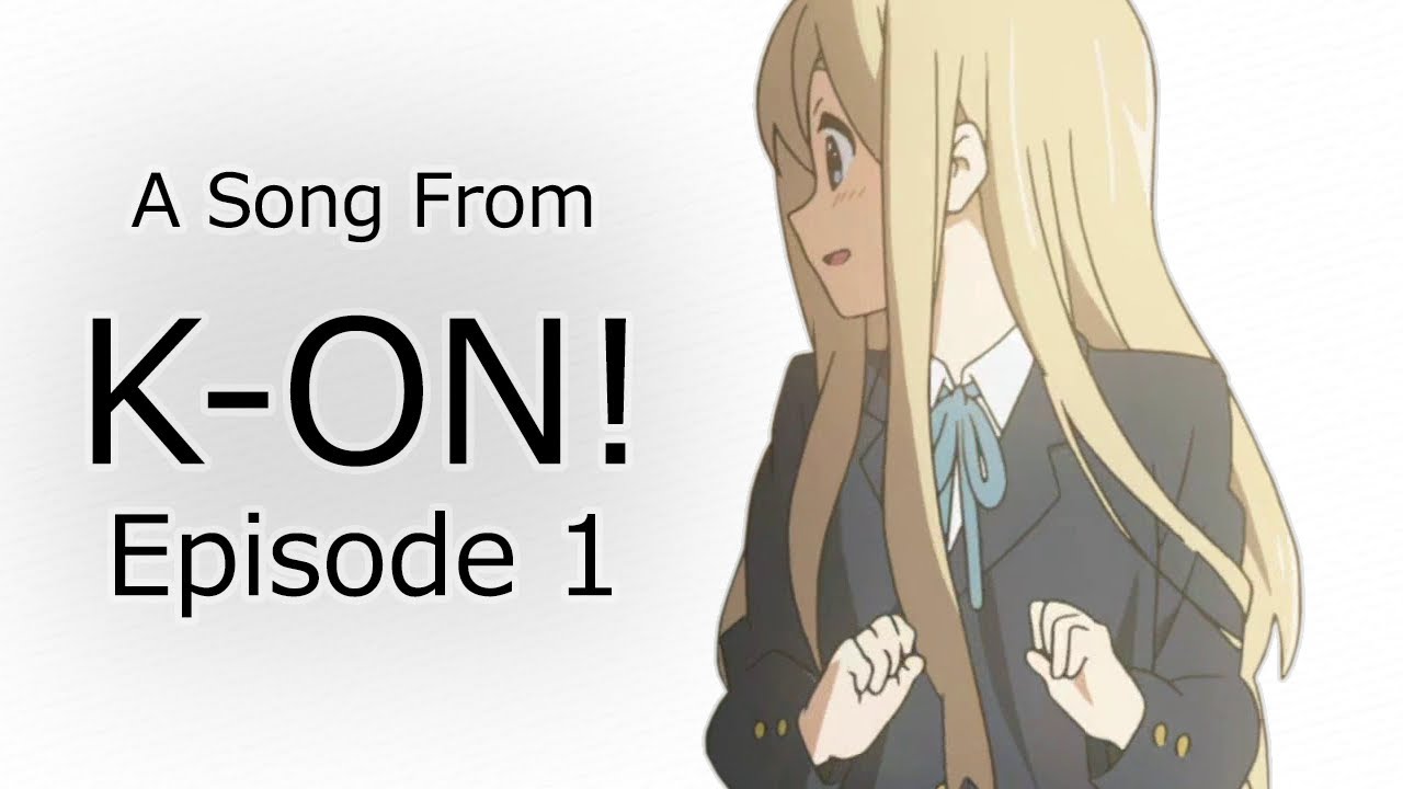 A Song From K-ON!, Episode 1 - K-ON!, season 1, episode 1.
The song played by the light music club in the US version is different from the one in the japanese version.
