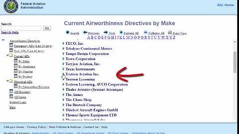 How to look up an  Airworthiness Directive AD