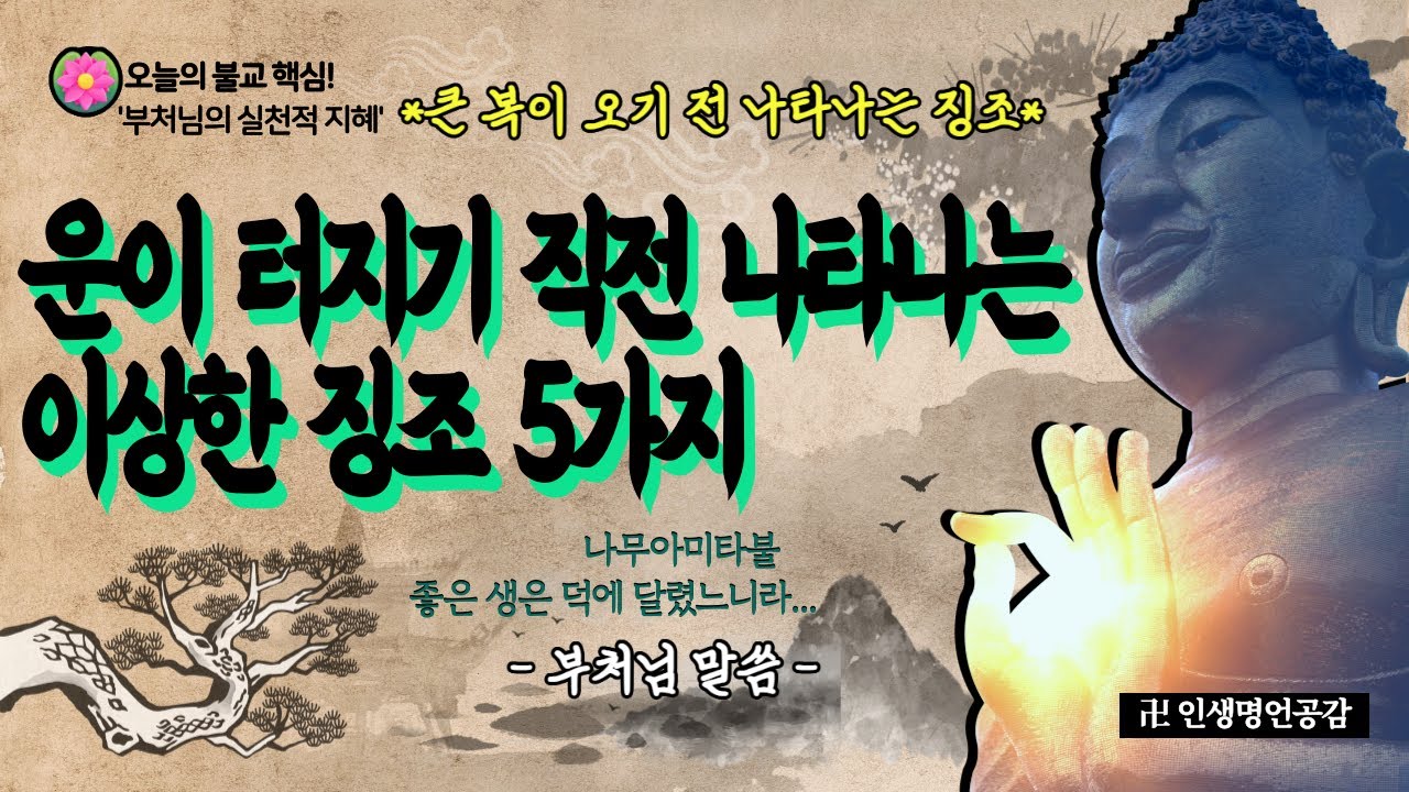 운이 터지기 직전 나타나는 이상한 징조 5가지ㅣ부처님 말씀ㅣ삶의 지혜