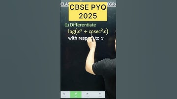 Q) Differentiate     log(𝑥^𝑥+cosec^2 𝑥)     with respect to 𝑥#cbse2026 #maths #cbse #class12math