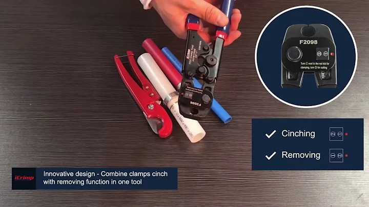 iCrimp(Sub brand of IWISS) CRP1096 PEX Cinch Tool Kit with Stainless Steel Clamp Removal function