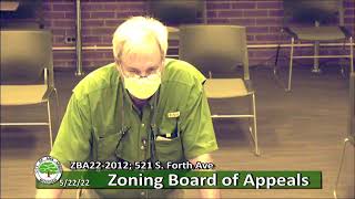Ann Arbor Zoning Board of Appeals Meeting 6/22/2022