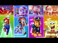 Super Mario vs POMNI vs PAW Patrol vs SpongeBob Tiles Hop